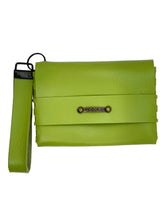Load image into Gallery viewer, Green wallet with strap on a white background