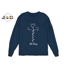 Load image into Gallery viewer, Jesus Cross - All Day - Long Sleeve T-Shirt