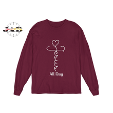 Load image into Gallery viewer, Jesus Cross - All Day - Long Sleeve T-Shirt