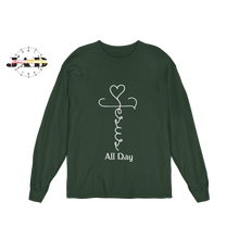 Load image into Gallery viewer, Jesus Cross - All Day - Long Sleeve T-Shirt
