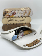 Load image into Gallery viewer, White pouch with keychain and small items, featuring a humorous message on a white background.
