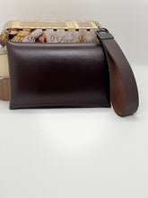 Load image into Gallery viewer, Brown leather pouch with strap on a white background

