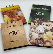 Load image into Gallery viewer, Jesus Notes  &amp; Jesus Cross - Half Size Wooden Journal
