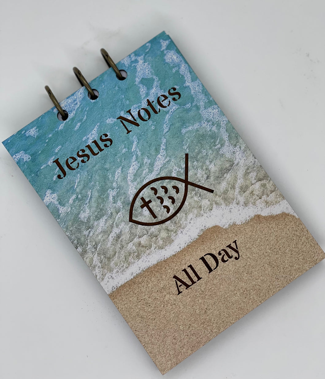 Jesus Notes  & Jesus Cross - Half Size Wooden Journal