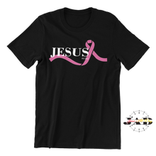 Load image into Gallery viewer, Jesus-All-Day - Pink Ribbon for BCA- Adult T-Shirt
