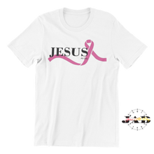 Load image into Gallery viewer, Jesus-All-Day - Pink Ribbon for BCA- Adult T-Shirt
