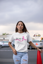 Load image into Gallery viewer, Jesus-All-Day - Pink Ribbon for BCA- Adult T-Shirt
